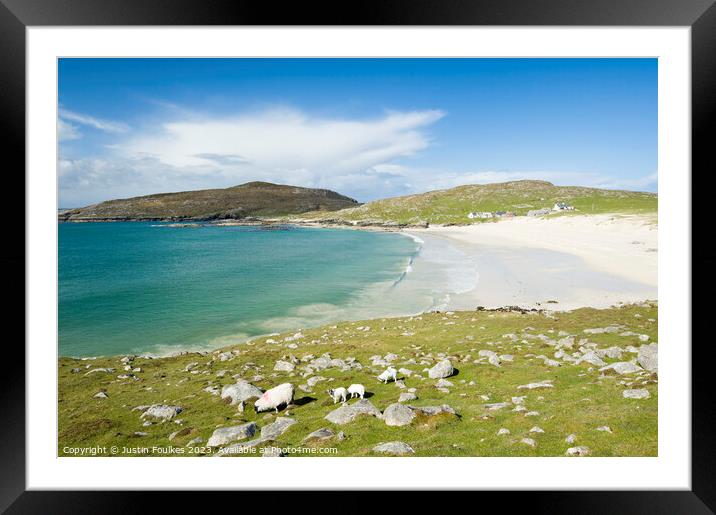 Hushinish beach, Isle of Harris, Outer Hebrides Framed Mounted Print by Justin Foulkes