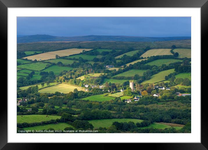 Widecombe-in-the-Moor, Dartmoor Framed Mounted Print by Justin Foulkes