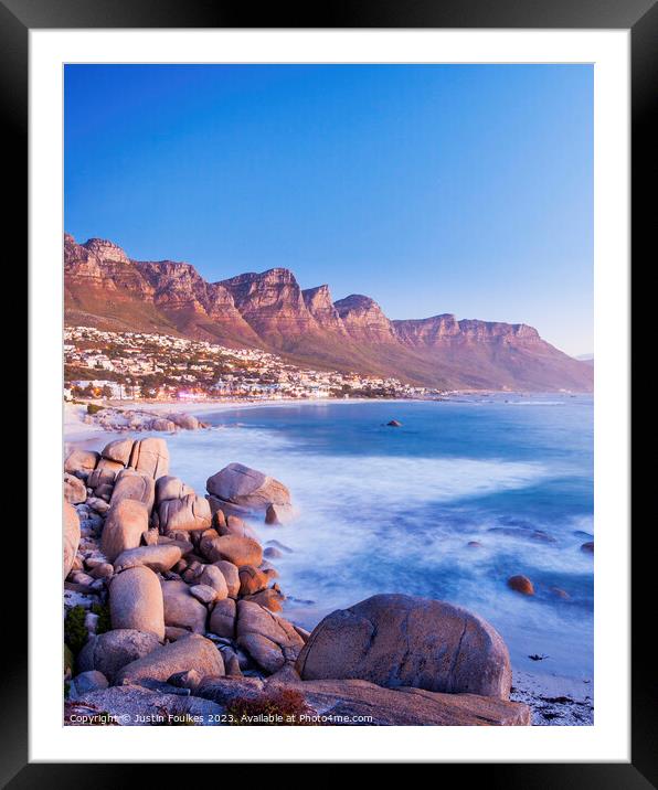 The Twelve Apostles above Camps Bay, Cape Town Framed Mounted Print by Justin Foulkes