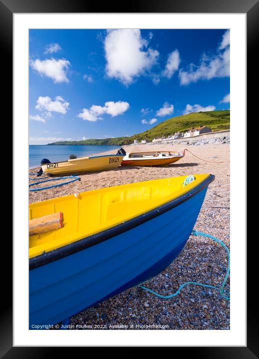 Beesands, South Devon. Framed Mounted Print by Justin Foulkes