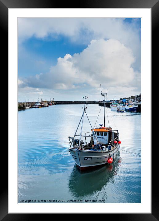 Fishing boat, Newlyn, Cornwall Framed Mounted Print by Justin Foulkes