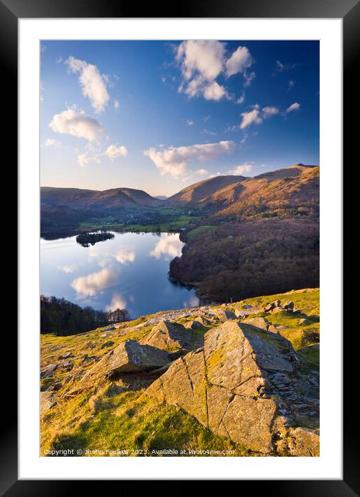Grasmere from Loughrigg Fell, Lake District Framed Mounted Print by Justin Foulkes