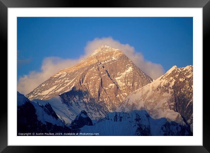 Mount Everest, Himalayas, Nepal Framed Mounted Print by Justin Foulkes