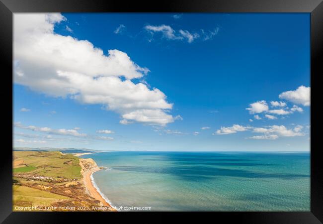 The view from Golden Cap, Dorset Framed Print by Justin Foulkes