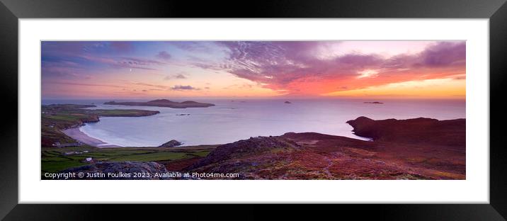 St David's Head sunset panorama, Pembrokeshire Framed Mounted Print by Justin Foulkes