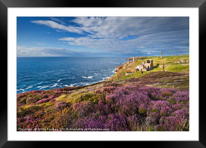 Levant Mine and Beam Engine, St Just, Cornwall. Framed Mounted Print by Justin Foulkes