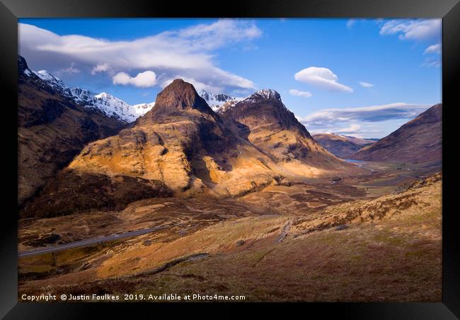 The Three Sisters of Glencoe, Scotland Framed Print by Justin Foulkes