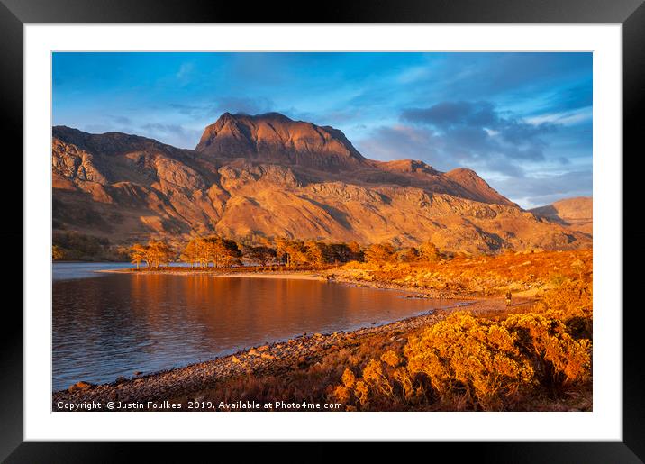 Slioch from Loch Maree, Highland, Scotland Framed Mounted Print by Justin Foulkes