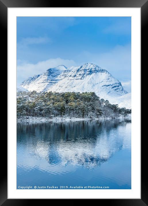 Liathach from Loch Clair, Winter Framed Mounted Print by Justin Foulkes