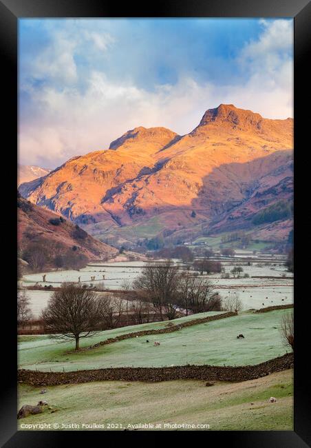 The Langdale Valley, Lake District, UK Framed Print by Justin Foulkes