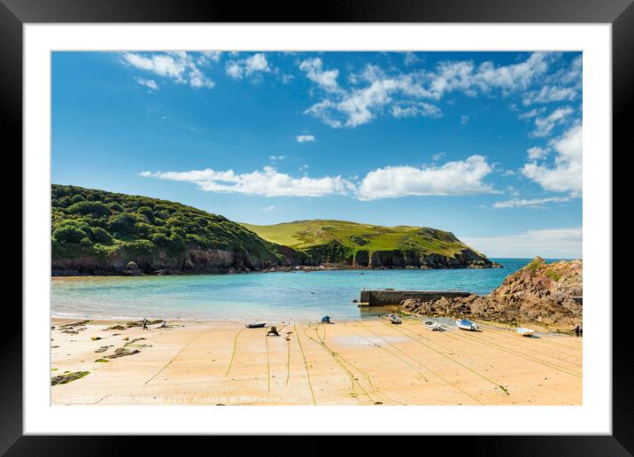 Hope Cove beach, South Hams, Devon Framed Mounted Print by Justin Foulkes