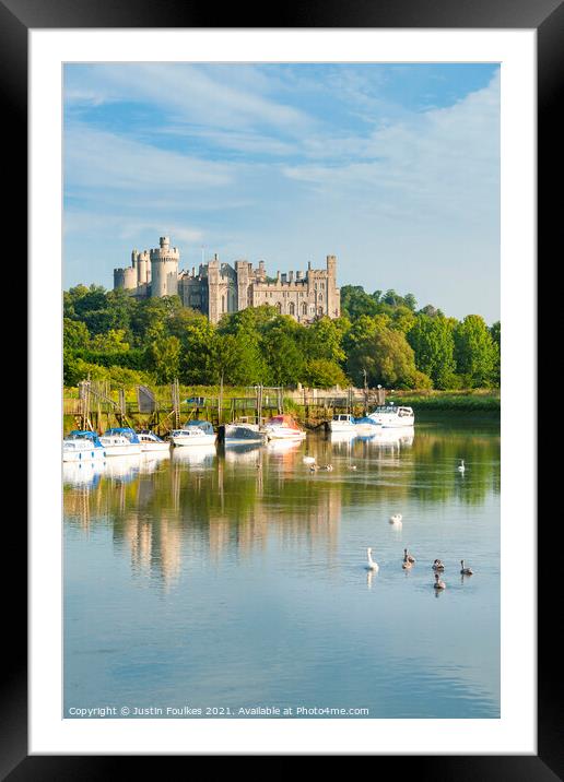 Arundel Castle from the River Arun Framed Mounted Print by Justin Foulkes