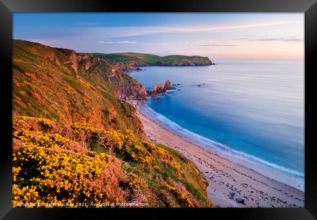Beacon Beach at Hope Cove, South Devon Framed Print by Justin Foulkes