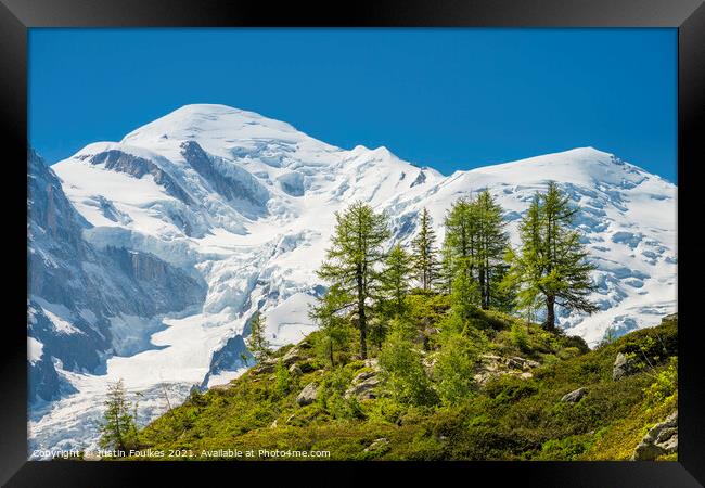 Mont Blanc & the Glacier des Bossons, French Alps Framed Print by Justin Foulkes
