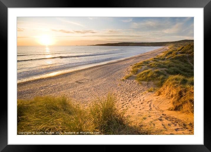 Freshwater West Pembrokeshire Framed Mounted Print by Justin Foulkes