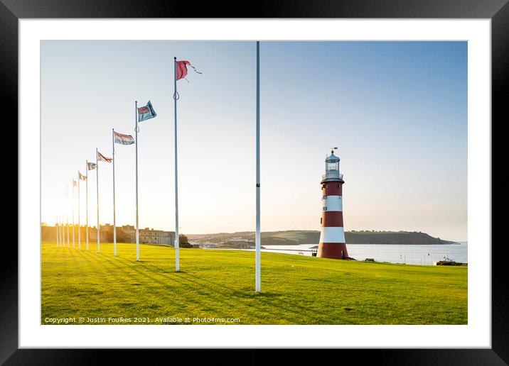 Smeaton's Tower, Plymouth Hoe Framed Mounted Print by Justin Foulkes