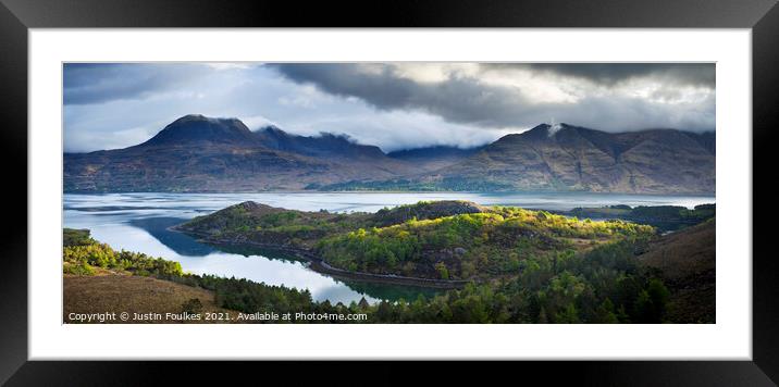 Panoramic view of Loch Torridon, Scotland Framed Mounted Print by Justin Foulkes