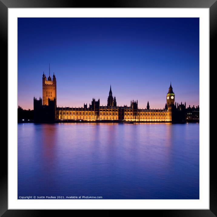The Houses of Parliament and Big Ben, London Framed Mounted Print by Justin Foulkes