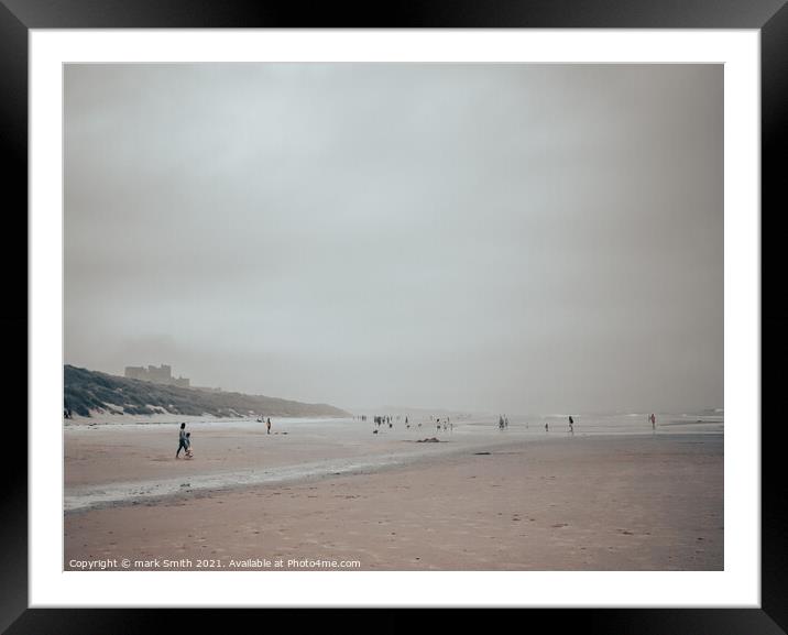the beach at bamburgh Framed Mounted Print by mark Smith