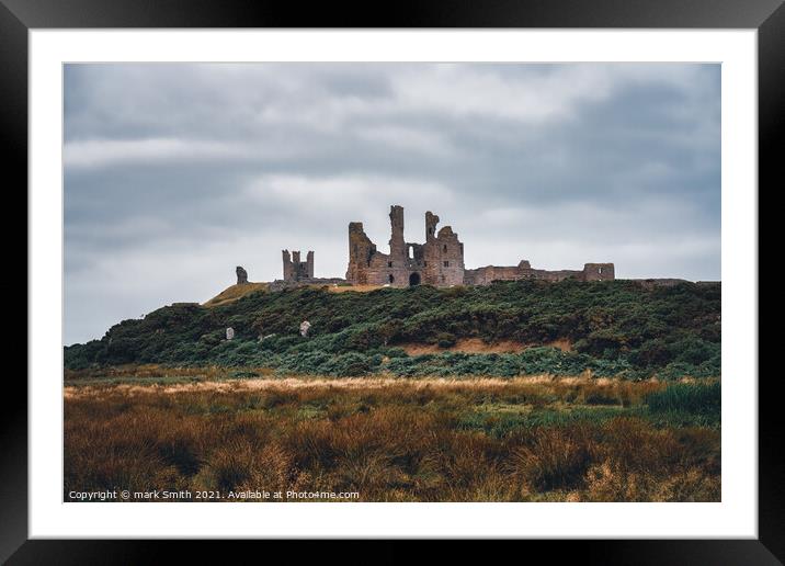 dunstanburgh castle Framed Mounted Print by mark Smith