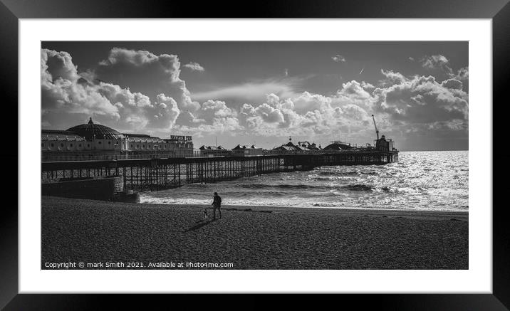 Brighton Beach Framed Mounted Print by mark Smith