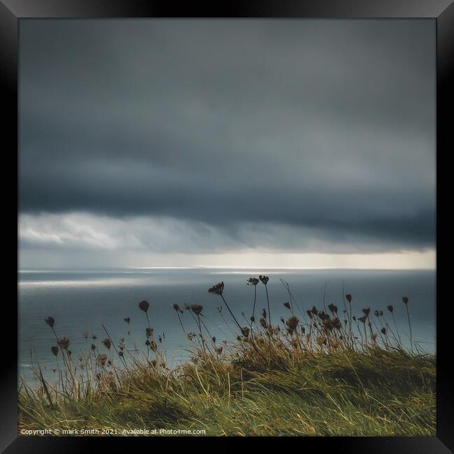 clearing storm, beachy head Framed Print by mark Smith