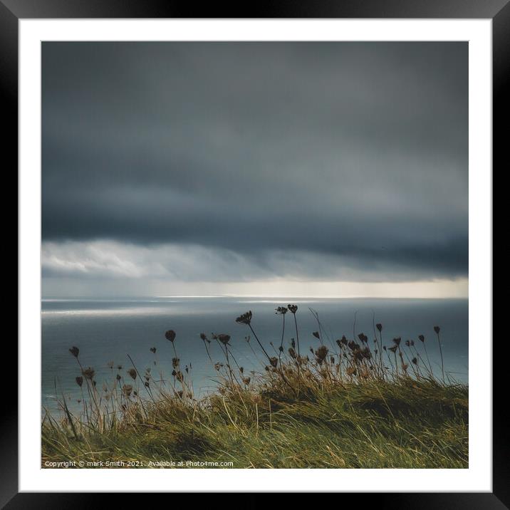 clearing storm, beachy head Framed Mounted Print by mark Smith