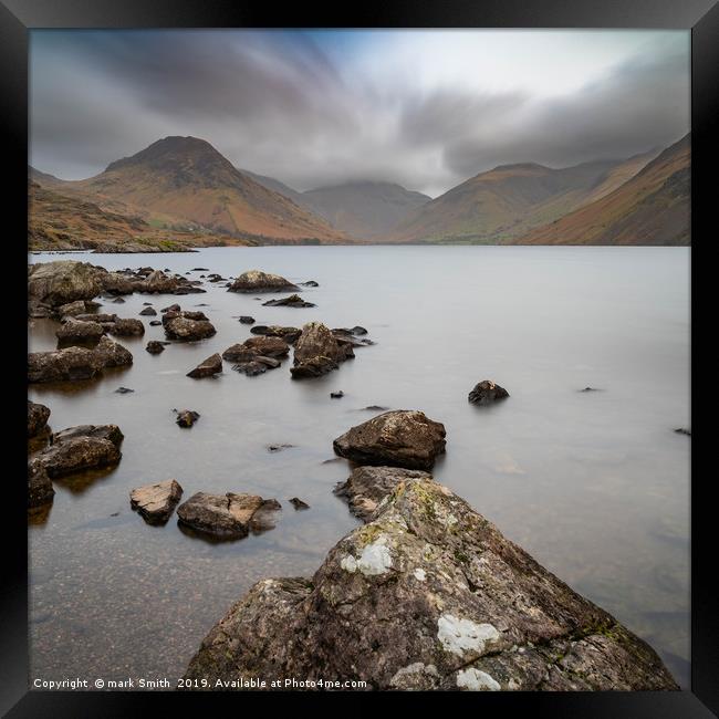Rocks in Wast Water Framed Print by mark Smith