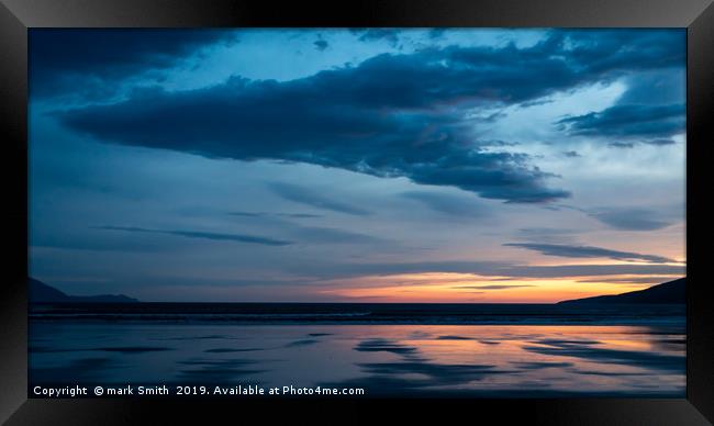 Sunset On Inch Beach Framed Print by mark Smith