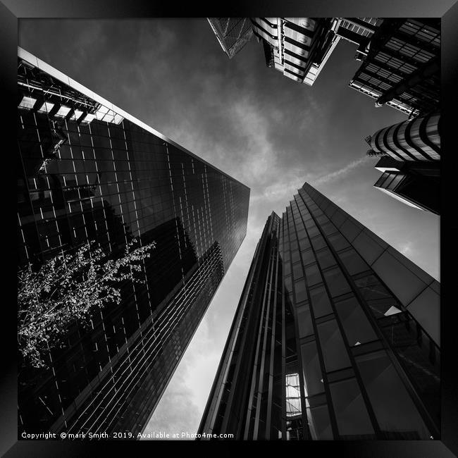 Looking Up - City of London Framed Print by mark Smith