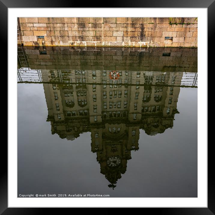 Liver Building in Reflection Framed Mounted Print by mark Smith