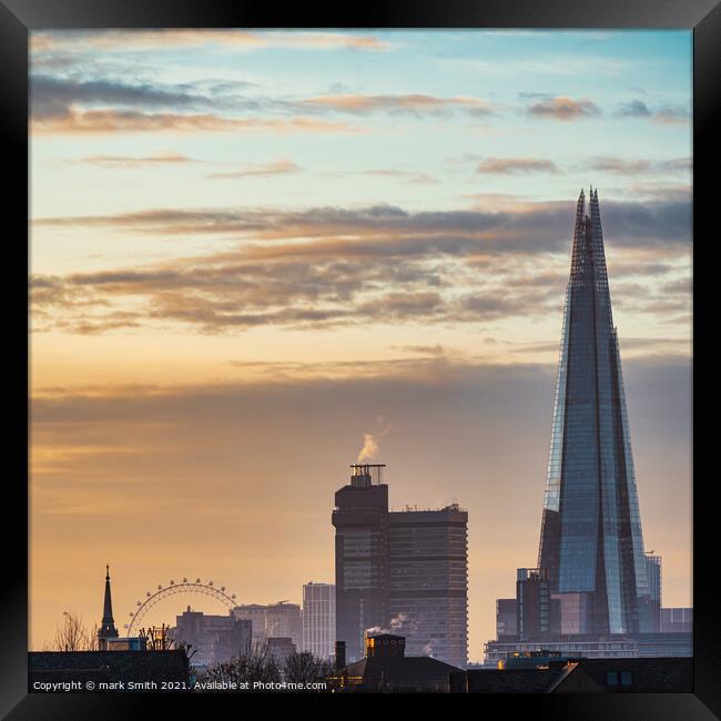 South Bank London Skyline Framed Print by mark Smith