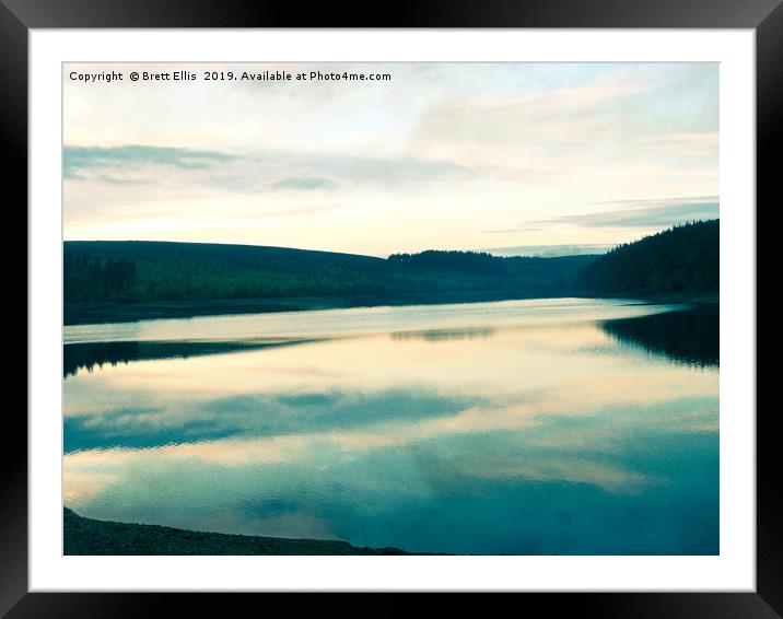 Reflecting on Langsett Framed Mounted Print by Brett Ellis