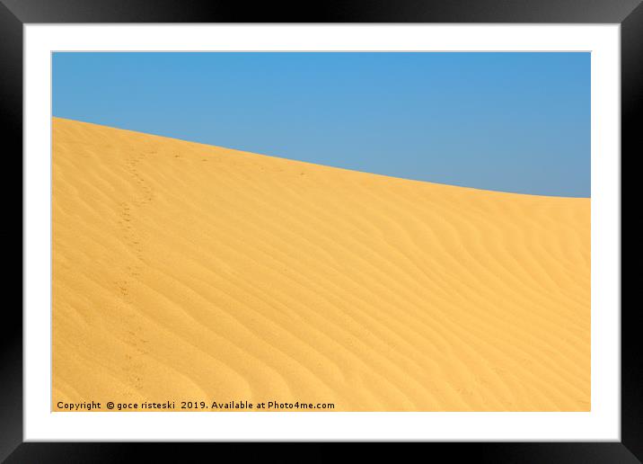 sand dune with small animals tracks Framed Mounted Print by goce risteski
