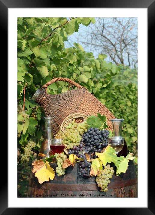 vineyard grape and wine Framed Mounted Print by goce risteski