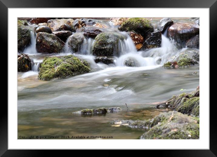 creek with rocks spring scene Framed Mounted Print by goce risteski