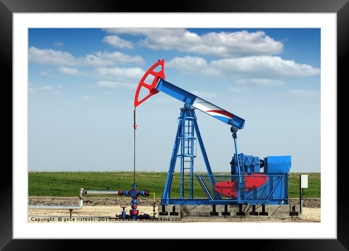 oil industry pump jack on oilfield Framed Mounted Print by goce risteski