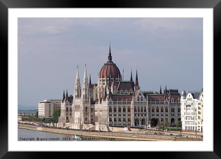 Hungarian Parliament building on Danube river Buda Framed Mounted Print by goce risteski