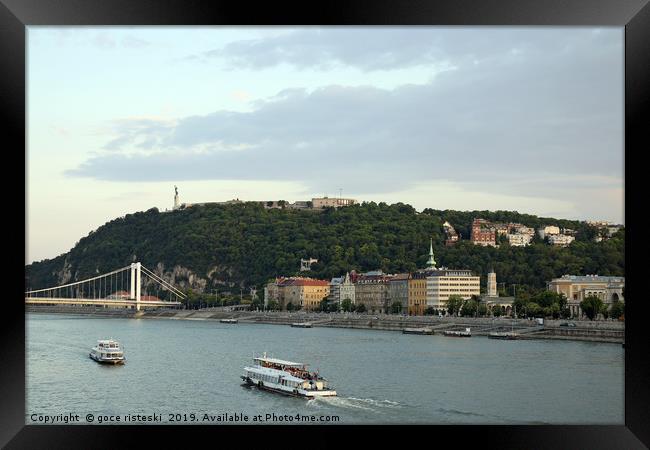 Gellert hill on Danube river Budapest cityscape Framed Print by goce risteski