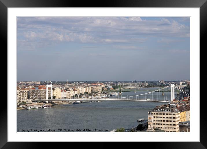 Budapest bridges on Danube river cityscape Framed Mounted Print by goce risteski