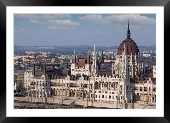 Hungarian Parliament Budapest close up Framed Mounted Print by goce risteski
