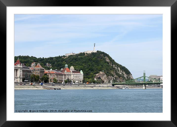 Liberty bridge and Gellert hill Budapest Framed Mounted Print by goce risteski