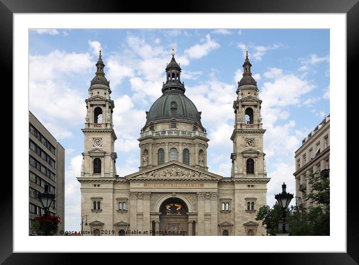 Saint Stephen's Basilica landmark Budapest Hungary Framed Mounted Print by goce risteski