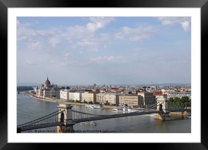 Chain bridge and Hungarian Parliament Budapest Framed Mounted Print by goce risteski