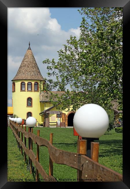 castle tower and fence Eastern Europe Framed Print by goce risteski