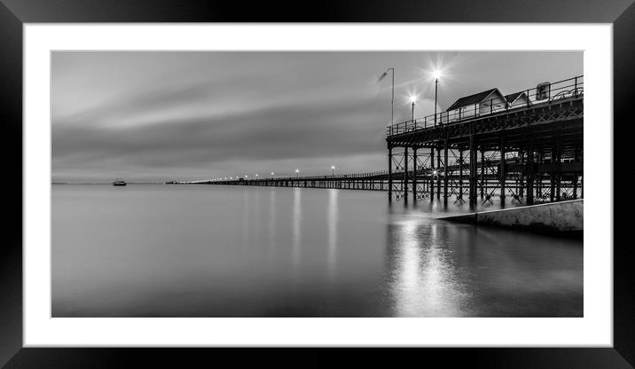 Southend Pleasure Pier at Sunset Framed Mounted Print by Dave Denby