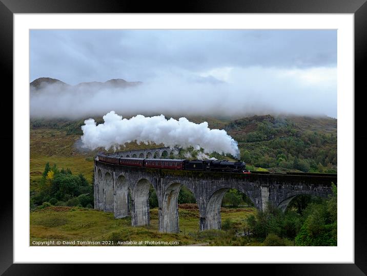 The Jacobite - Glenfinnan Viaduct  Framed Mounted Print by David Tomlinson