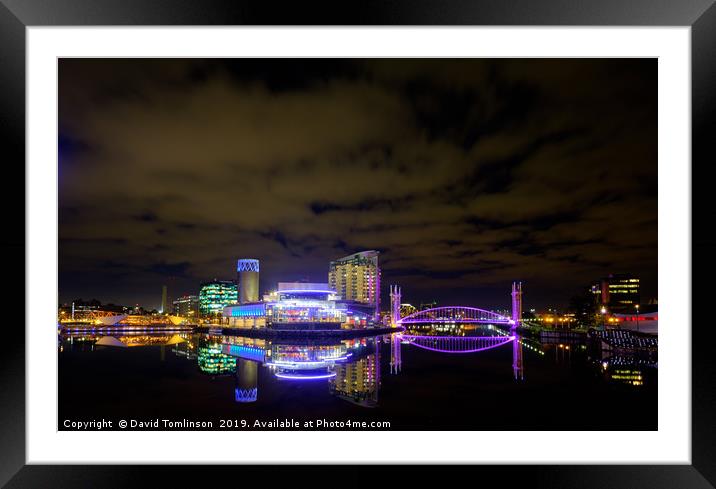 Lowery Reflections 2 - Salford Quays  Framed Mounted Print by David Tomlinson