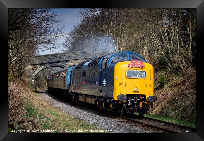 Deltic D9009 Alycidon  at Townsend Fold   Framed Print by David Tomlinson