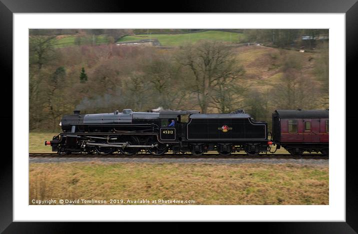 Black 5 45212 - Panned  Framed Mounted Print by David Tomlinson